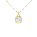 Round Bezel Lab-Grown Diamond Necklace - Image 6
