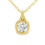 Round Bezel Lab-Grown Diamond Necklace