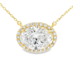 Oval Halo Lab-Grown Diamond Necklace - Image 2