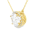 Oval Halo Lab-Grown Diamond Necklace - Image 6