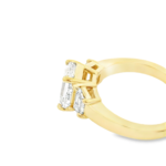 Emerald and Trapezoid Three-Stone Ring - Image 3