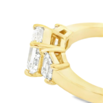 Emerald and Trapezoid Three-Stone Ring - Image 4
