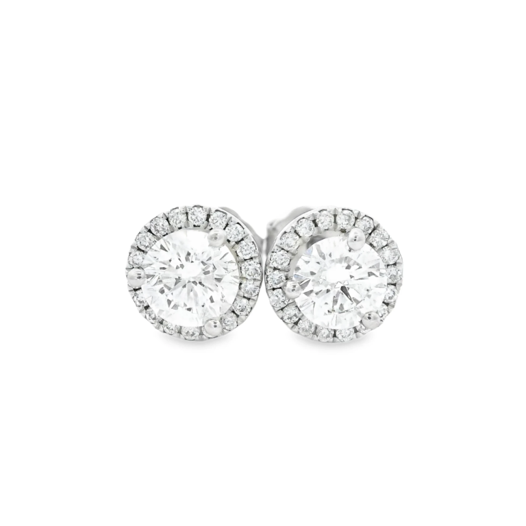 Halo Lab-Grown Diamond Stud Earrings