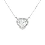 Heart Shape Halo Lab-Grown Diamond Pendant