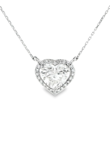 Heart Shape Halo Lab-Grown Diamond Pendant
