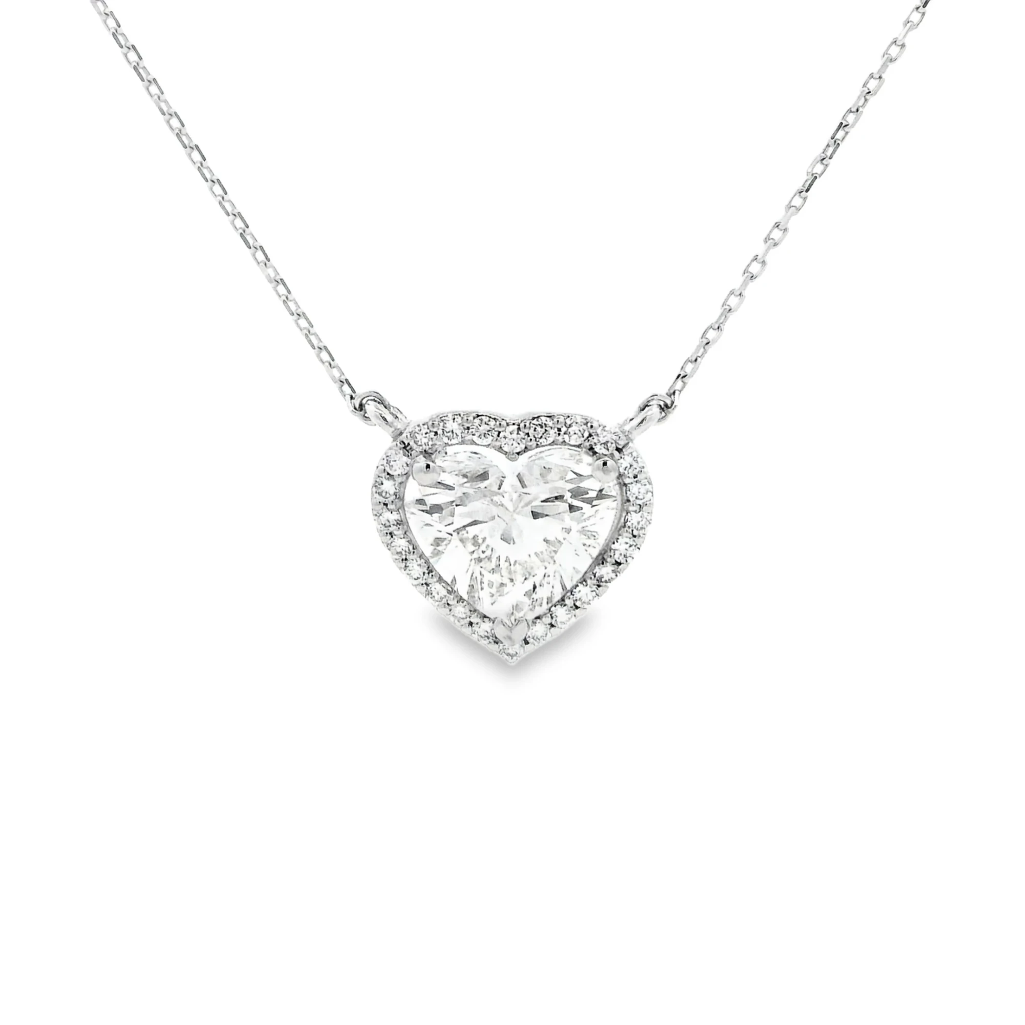 Heart Shape Halo Lab-Grown Diamond Pendant