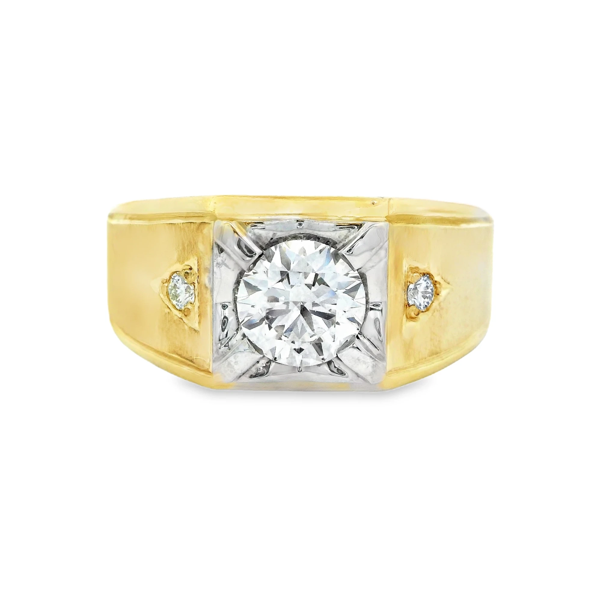 Men’s Two-Tone Heavy Prong Lab-Grown Diamond Ring