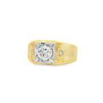 Men’s Two-Tone Heavy Prong Lab-Grown Diamond Ring - Image 4