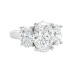 Oval Cut Three-Stone Lab-Grown Diamond Ring - Image 3