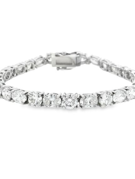 Alternating Oval and Round Diamond Tennis Bracelet