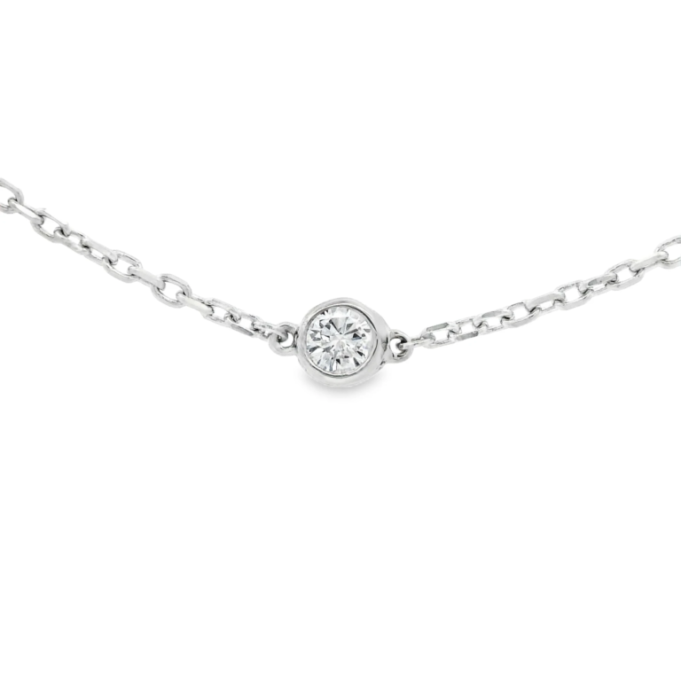 Bezel Lab-Grown Diamond Chain Necklace