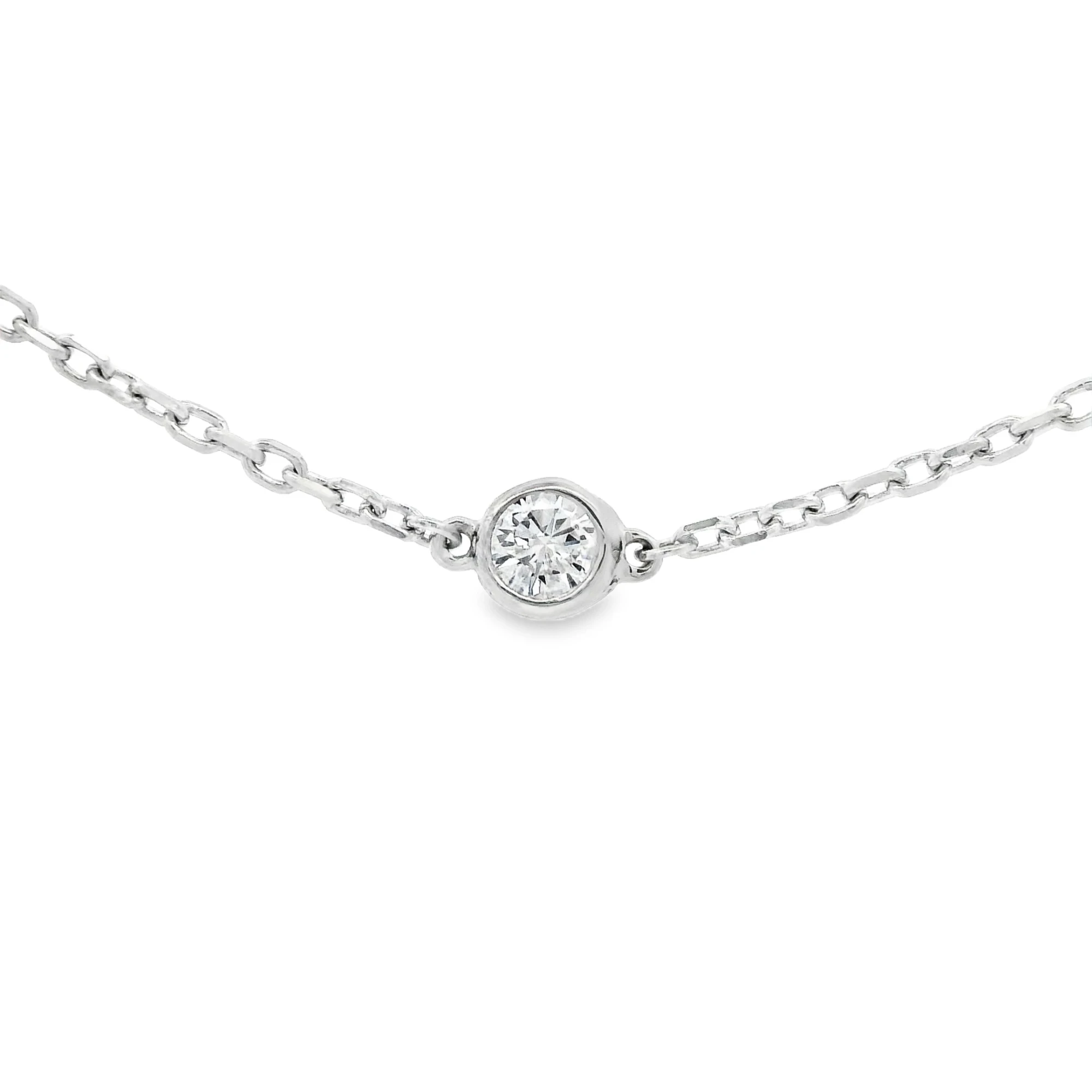 Bezel Lab-Grown Diamond Chain Necklace