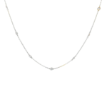 Bezel Lab-Grown Diamond Chain Necklace - Image 2