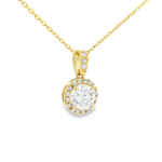 Round Halo Pendant with Diamond Bail - Image 2
