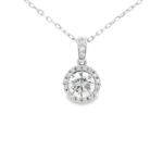 Round Halo Pendant with Diamond Bail - Image 5