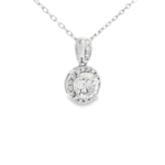 Round Halo Pendant with Diamond Bail - Image 6