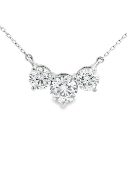 Classic Three-Stone Lab-Grown Diamond Necklace