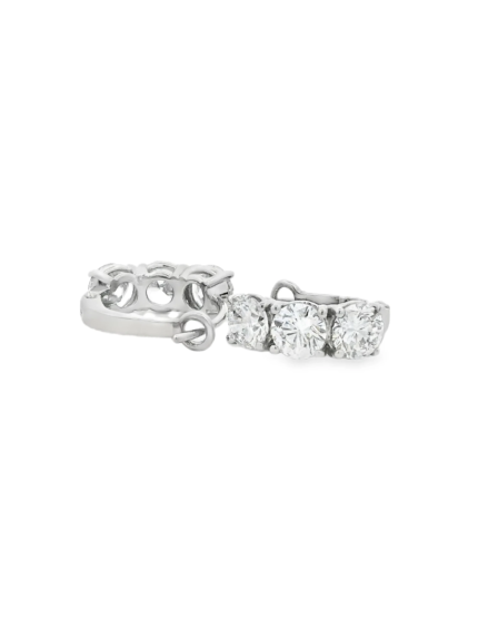 Three-Stone Lab-Grown Diamond Huggie Earrings