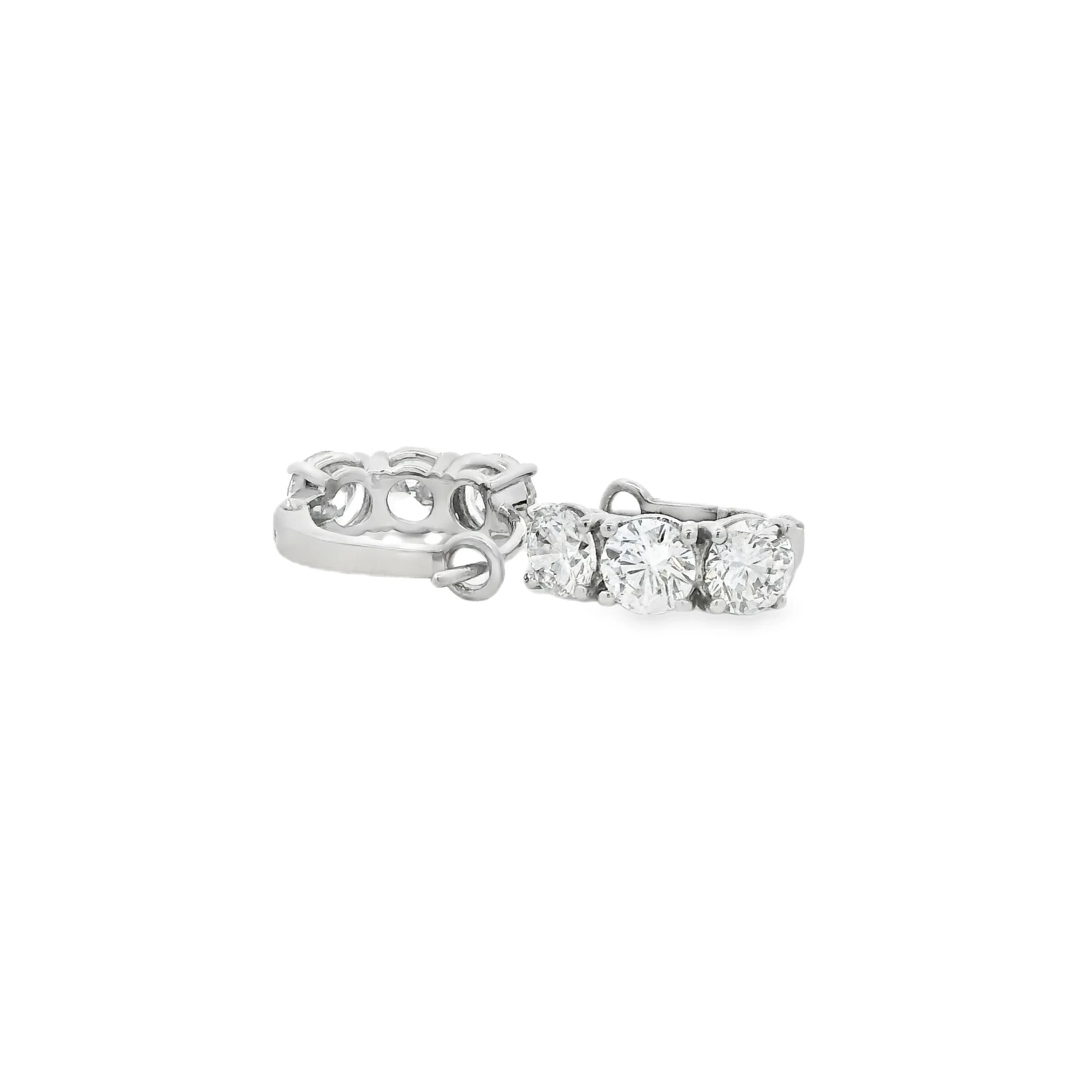 Three-Stone Lab-Grown Diamond Huggie Earrings