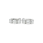 Three-Stone Lab-Grown Diamond Huggie Earrings - Image 2