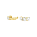Three-Stone Lab-Grown Diamond Huggie Earrings - Image 5