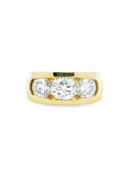 Men’s Channel-Set Three-Stone Lab-Grown Diamond Ring (3.5ct)