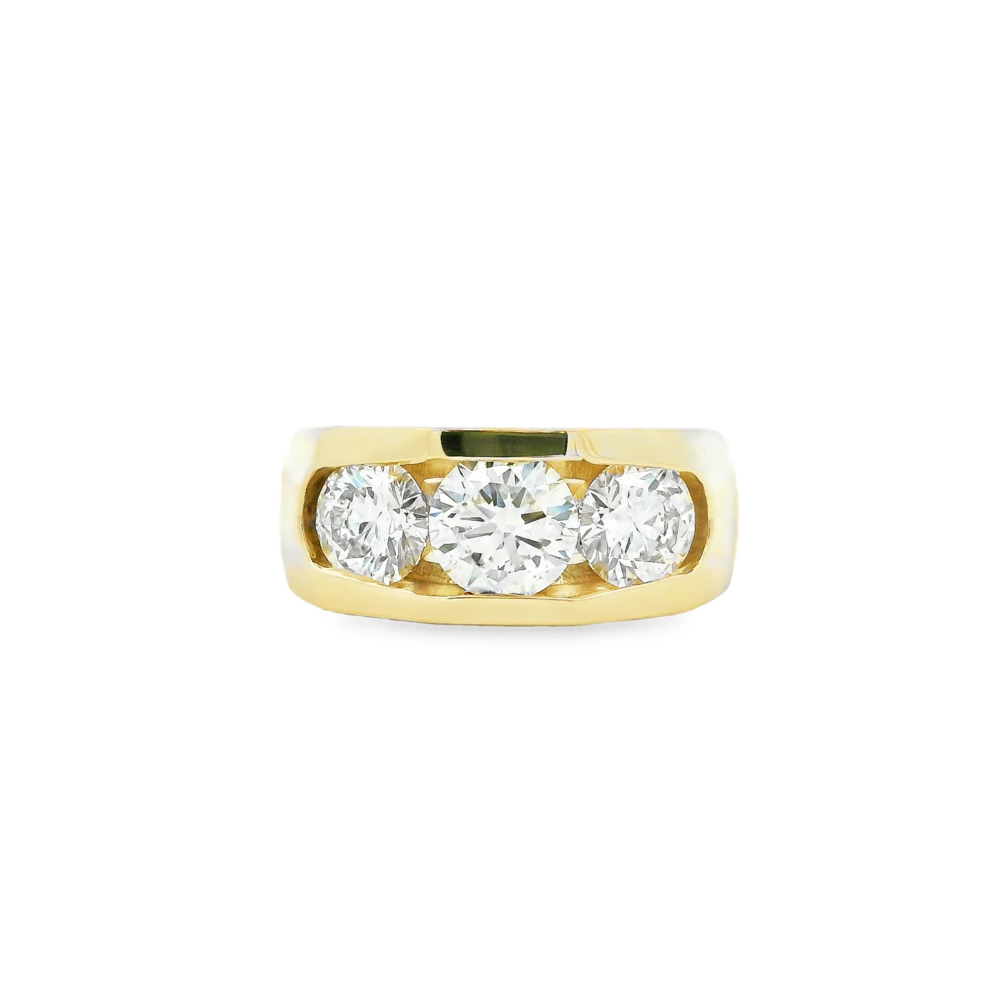 Men’s Channel-Set Three-Stone Lab-Grown Diamond Ring (3.5ct)