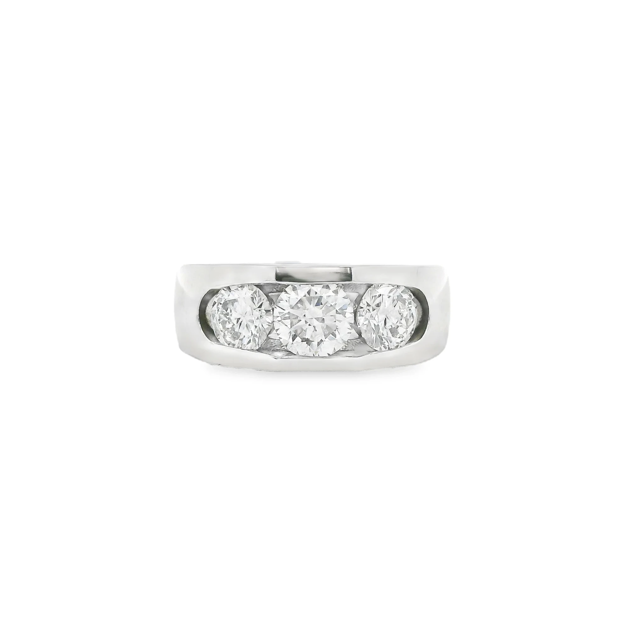 Men’s Channel-Set Three-Stone Lab-Grown Diamond Ring (2.5ct)