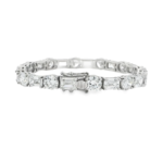 Emerald and Round Diamond Tennis Bracelet