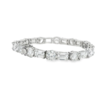 Emerald and Round Diamond Tennis Bracelet - Image 2