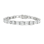 Emerald and Round Diamond Tennis Bracelet - Image 3