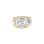 Men’s Two-Tone Bezel Lab-Grown Diamond Ring