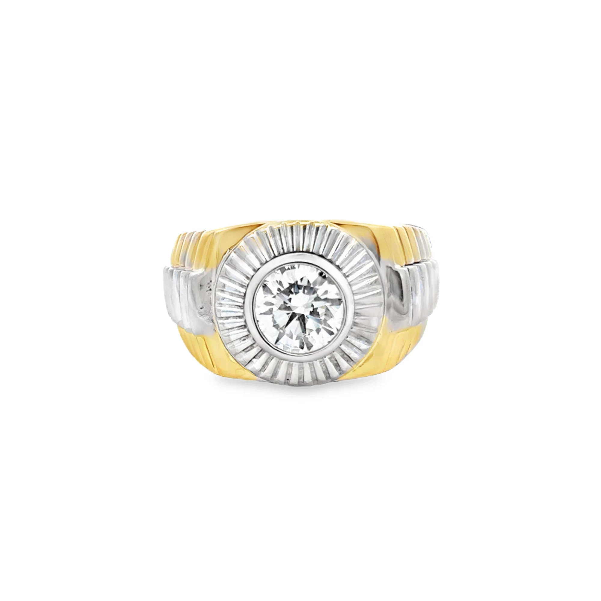 Men’s Two-Tone Bezel Lab-Grown Diamond Ring