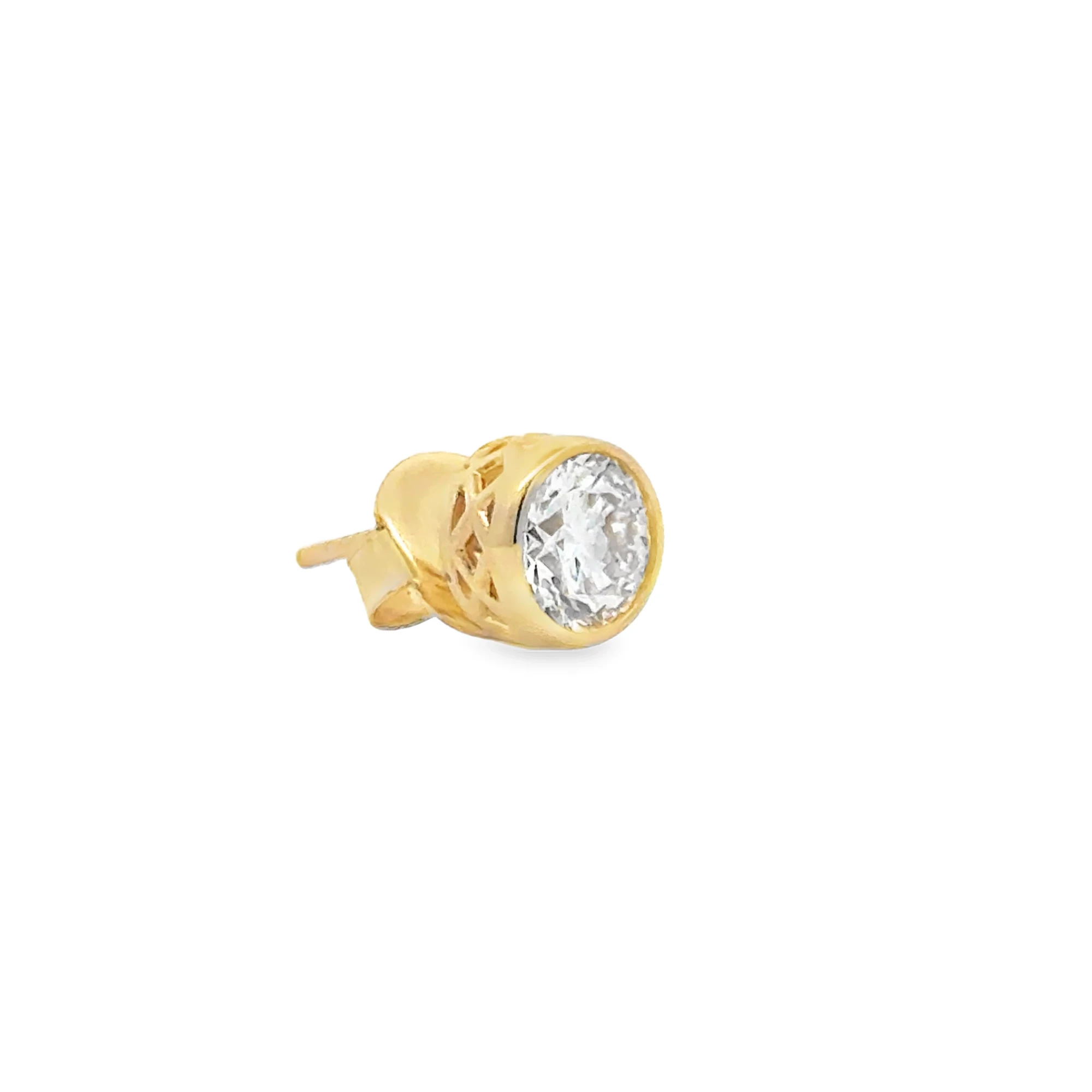 Bezel-Set Lab-Grown Diamond Stud Earrings