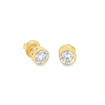 Bezel-Set Lab-Grown Diamond Stud Earrings - Image 3