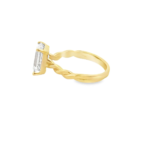 Emerald Cut Twisted Band Lab-Grown Diamond Ring - Image 7