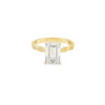 Emerald Cut Twisted Band Lab-Grown Diamond Ring - Image 4