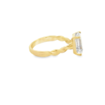 Emerald Cut Twisted Band Lab-Grown Diamond Ring - Image 6