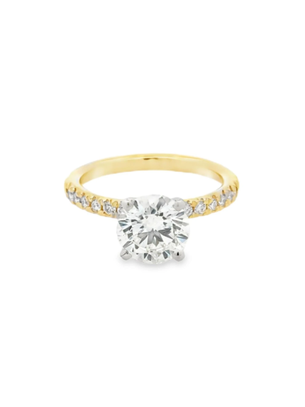 Round Brilliant Pavé Band Lab-Grown Diamond Ring