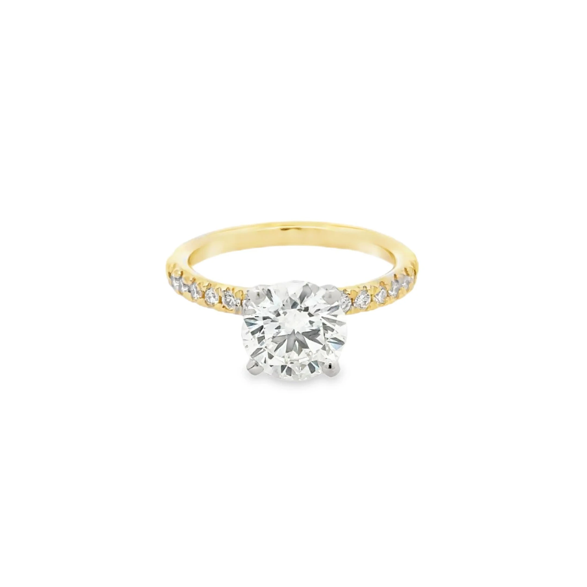 Round Brilliant Pavé Band Lab-Grown Diamond Ring