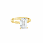 Emerald Cut Twisted Band Lab-Grown Diamond Ring