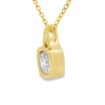 Round Bezel Lab-Grown Diamond Necklace - Image 2