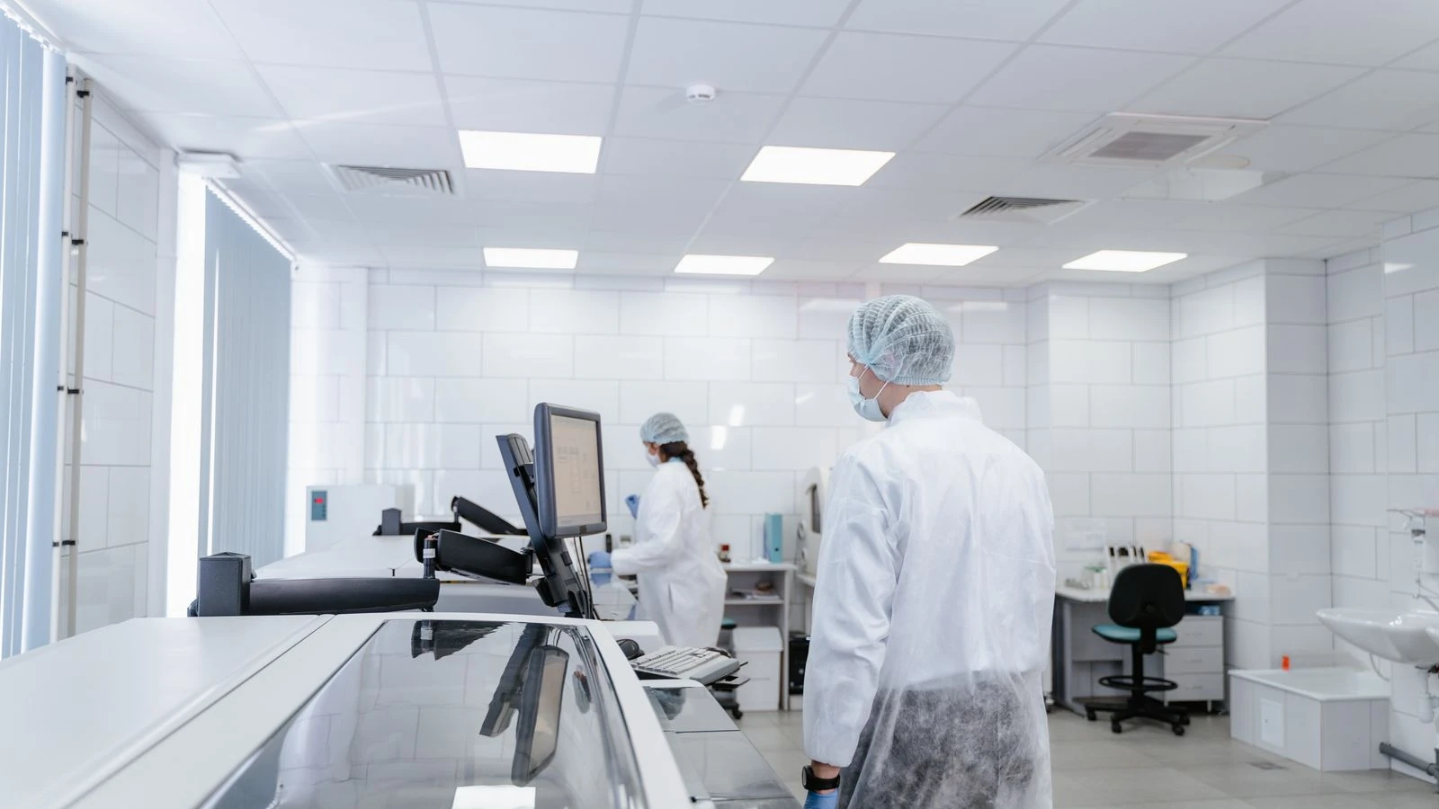 Technicians working in a modern laboratory