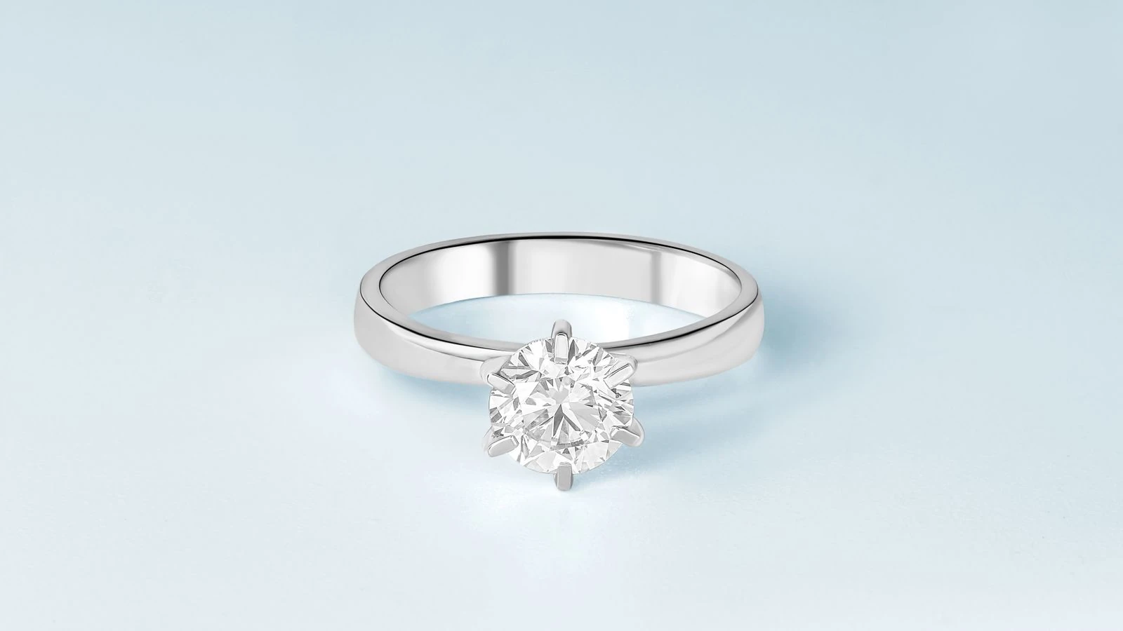 Round brilliant diamond solitaire engagement ring