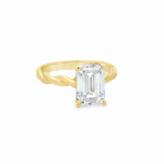 Emerald Cut Twisted Band Lab-Grown Diamond Ring - Image 9